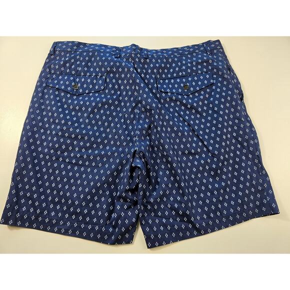 J ferrar 38 navy blue geometric print pocket golf everyday shorts EUC comfort - Picture 2 of 7